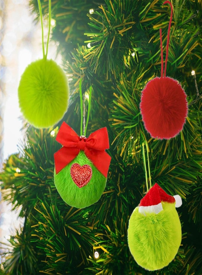 Chewarelly 12 Pack Lime Green Furry Christmas Ball Ornaments, 2.36 Inches Soft Fluffy-Pom-Pom Xmas Tree Hanging Decor for Holiday Home Party Fireplace Wall Decoration - Image 4